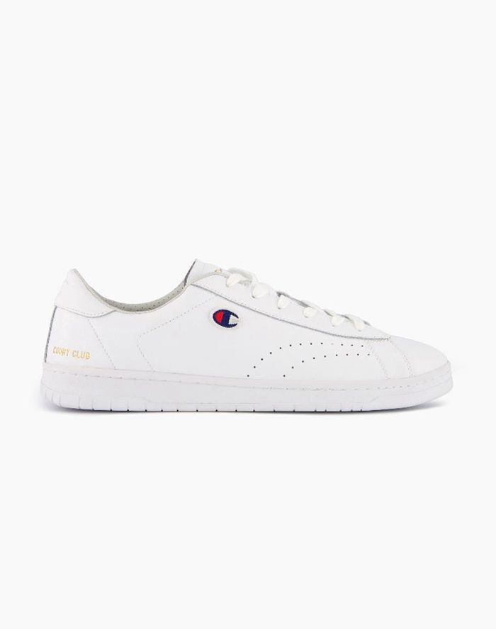 Champion Mens Sneakers NZ - Club Court Colour Back Tab White ( 5417-YXONR )